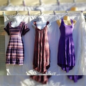 FREE PEOPLE & BCBG Cotton Summer Dresses Lot of 3